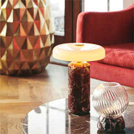 Trip Table Lamp Burgundy White